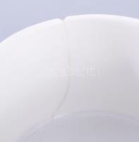 Zsolnay lüszteres zsánermintás kávés készlet, kiöntő nélkül, jelzett, egyik csészén pattanással