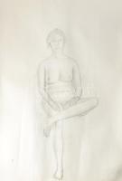 Pető János (1940 - ) 4 db nagy méretű vázlat. Akvarell, papír, vegyes állapotban 77x50 cm