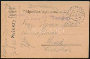 1916 Tábori posta levelezőlap "FP 611"
