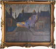 Ilniczky Imre (működött 1910 - 1943 között) : Tabán, cipő utca. Pasztell, papír, üvegezett keretben 40x50 cm