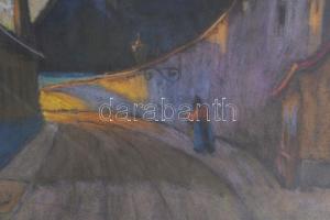 Ilniczky Imre (működött 1910 - 1943 között) : Tabán, cipő utca. Pasztell, papír, üvegezett keretben ...