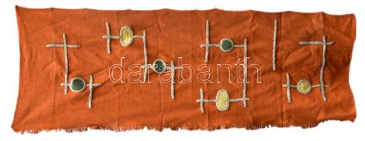 Iparművész faliszőnyeg, op-art mintával, cca 160x60 cm