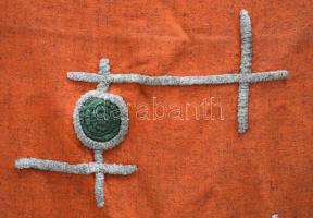 Iparművész faliszőnyeg, op-art mintával, cca 160x60 cm