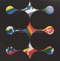 ... István: Kitakarva: Kitakarva. Színes linómetszet. Jelzett művészpéldány, EA XII/XV. üvegezett kertben 35x38 cm