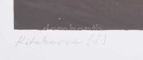  István: Kitakarva: Kitakarva. Színes linómetszet. Jelzett művészpéldány, EA XII/XV. üvegezett kertb...