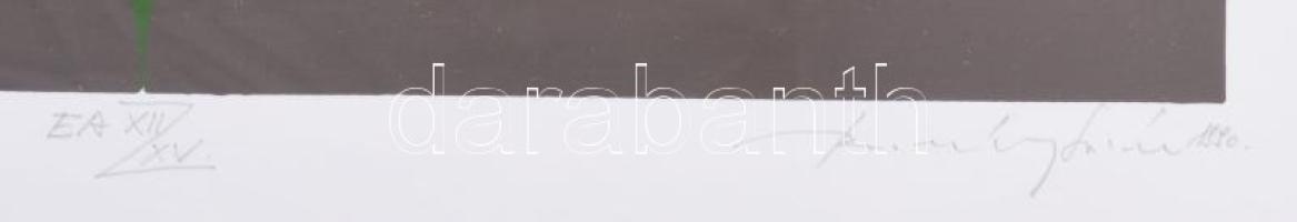  István: Kitakarva: Kitakarva. Színes linómetszet. Jelzett művészpéldány, EA XII/XV. üvegezett kertb...