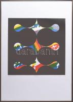  István: Kitakarva: Kitakarva. Színes linómetszet. Jelzett művészpéldány, EA XII/XV. üvegezett kertb...