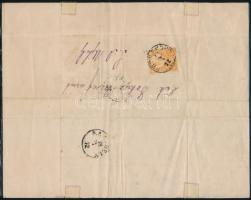 1872 Díszes gyászjelentés kinyitva, 2kr bérmentesítéssel Debrecenből Sátoraljaújhelyre küldve