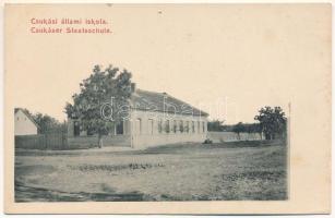 Csukás, Ebendorf, Stiuca (Temes); állami iskola / Staatsschule / school (ázott sarok / wet corner)