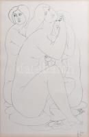 Amerigo Tot (1909-1984): Női aktok Szitanyomat, papír, jelzett, üvegezett fakeretben 44x32 cm