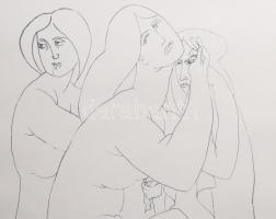 Amerigo Tot (1909-1984): Női aktok Szitanyomat, papír, jelzett, üvegezett fakeretben 44x32 cm