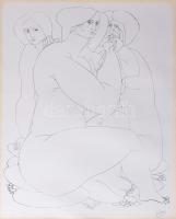 Amerigo Tot (1909-1984): Női aktok Szitanyomat, papír, jelzett, üvegezett fakeretben 44x32 cm