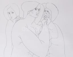 Amerigo Tot (1909-1984): Női aktok Szitanyomat, papír, jelzett, üvegezett fakeretben 44x32 cm