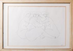 Amerigo Tot (1909-1984): Női aktok Szitanyomat, papír, jelzett, üvegezett fakeretben 37x45 cm