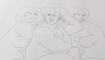 Amerigo Tot (1909-1984): Női aktok Szitanyomat, papír, jelzett, üvegezett fakeretben 37x45 cm