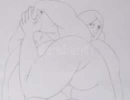 Amerigo Tot (1909-1984): Női aktok Szitanyomat, papír, jelzett, üvegezett fakeretben 45x30 cm