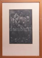 Amerigo Tot (1909-1984): Kavicsasszonyok. Rézkarc, mezzotinto, papír, jelzés nélkül, üvegezett faker...