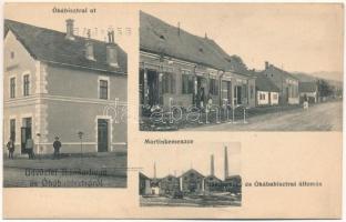 Nándorhegy - Óhábabisztra, Bisztere, Ohaba bistra, Otelu Rosu; vasútállomás, Óhábabisztrai út, Ignaz Pollak üzlete, Martin kemence acélgyár / railway station, street, shop, steel factory (EK)