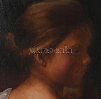 Fischer (?) jelzéssel: Lányka porté. Olaj, vászon. 27x31 cm