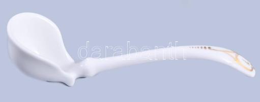 Antik szószos edény, kanállal, 22x14 cm