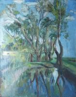 Jelzés nélkül: Erdei táj. Olaj, vászon. 76x60 cm