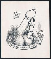 1934 Balázsfy, Rezső (1885 - 1973): Ex libris erot. Dr. Desiderius Markovics, klisé, papír, jelzett a klisén, 10,5×9 cm