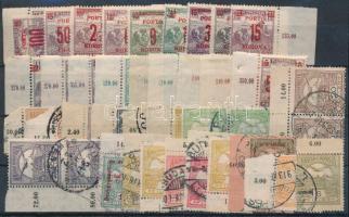 Turul és portó bélyegek ívszéli összegző számokkal, stecklapon