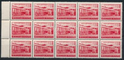1953 Épületek (II.) 60f ívszéli 15-ös tömb vízjel nélküli papíron (15.000)