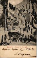 1903 Genova, Truogoli di S. Brigida / street view, drying clothes (EK)
