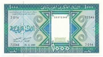 Mauritánia 1989. 1000O "J 014 72346" T:AU hullámos papír
Mauritania 1989. 1000 Ouguiya &q...