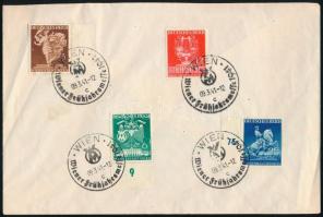 1941 4 db bélyeg "WIEN" bélyegzéssel lapon
