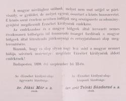 1898 Bp., "Szobrot a királynénak" - Az "Erzsébet királyné-alap" Központi Bizotts...