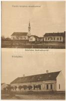 Székudvar, Socodor; Román templom, utcarészlet, községháza, Magyar Arcképfestészeti Művállalat kiadása / Romanian church, street, town hall