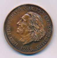 Kutas László (1936-) 1986. "Liszt Ferenc halálának 100. évfordulója / MÉE Soproni Csoportja" kétoldalas bronz emlékérem (42,5mm) T:AU patina Adamo SN2