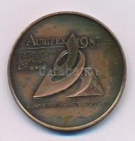 1987. "III. Nemzetközi Ékszer Kiállítás" kétoldalas bronz emlékérem (42,5mm) T:AU patina