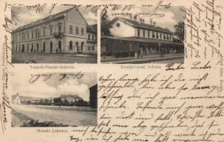 Erzsébetváros with railway station and military barracks