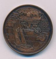 Bozó Gyula (1913-2004) / Szabó Géza (1939-) 1992. "Europa 92 - Nemzetközi Világkörüli Vitorlás Verseny 1991-1992 magyar résztvevőire emlékezve / Az egységes Európáért" kétoldalas bronz emlékérem (42,5mm) T:AU patina