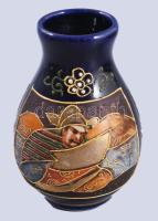 Moriage festéses kisváza, jelzett, m: 7,5 cm