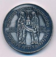 Szabolcs Péter (1942-) 1985. "A szláv írásbeliség megteremtői Pannóniai tevékenységének emlékére / 15 éves a magyar éremgyűjtők Zala megyei csoportja, 1985. Zalaegerszeg - Zala vár" ezüstözött bronz emlékérem (42,5mm) T:AU patina Adamo ZE4