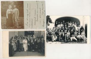 53 db RÉGI fotós képeslap, főleg portrék, családok, esküvők / 53 pre-1945 photo postcards, mainly portraits, families, weddings