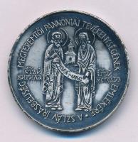 Szabolcs Péter (1942-) 1985. "A szláv írásbeliség megteremtői Pannóniai tevékenységének emlékére / 15 éves a magyar éremgyűjtők Zala megyei csoportja, 1985. Zalaegerszeg - Zala vár" ezüstözött bronz emlékérem (42,5mm) T:AU patina Adamo ZE4