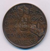 Lantos Györgyi (1953-) 1990. "MÉE Pápa / Éremgyűjtők 20. Vándorgyűlése" kétoldalas bronz emlékérem (42mm) T:AU patina