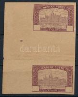 1919 Magyar Posta Parlament értékszám nélküli vágott próbanyomat pár gumi nélküli papíron