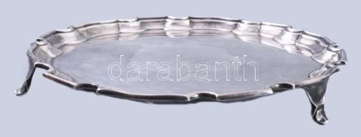 Angol ezüst (Ag) tálca, jelzett, d: 20,5 cm, nettó 305g