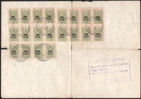 1945-1946 Hatvan, Sziklai Nándor Árpád MÁV lakatos 2 db házassági anyakönyvi kivonata, hátoldalukon ...