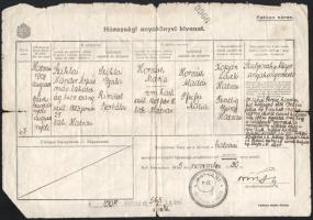 1945-1946 Hatvan, Sziklai Nándor Árpád MÁV lakatos 2 db házassági anyakönyvi kivonata, hátoldalukon ...