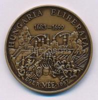 Bognár György (1944-) 1987. "Hungaria Eliberata 1683-1699 - Eger MÉE 1987" kétoldalas bronz emlékérem (42,5mm) T:AU patina Adamo EG3