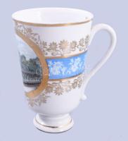 Antik Karlsbad fürdőpohár, hibátlan, m: 11,5 cm