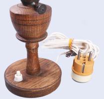 Asztali lámpa petróleumüveg lámpával, m: 37 cm