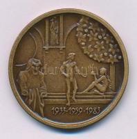 Fritz Mihály (1947-) 1983. "Szegedi Szabadtéri Játékok / 1933-1959-1983" kétoldalas bronz emlékérem (42,5mm) T:AU patina
